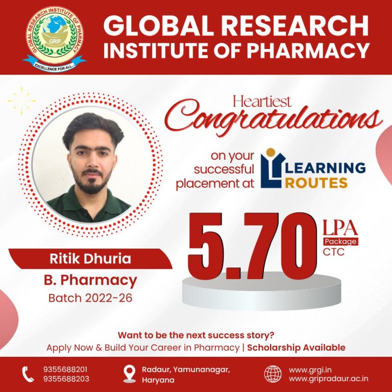 Heartiest Congratulations on a Remarkable Placement