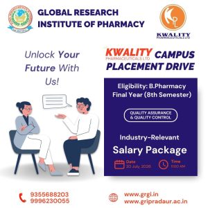 Campus Placement Drive | Global Research Institute of Pharmacy (GRIP)