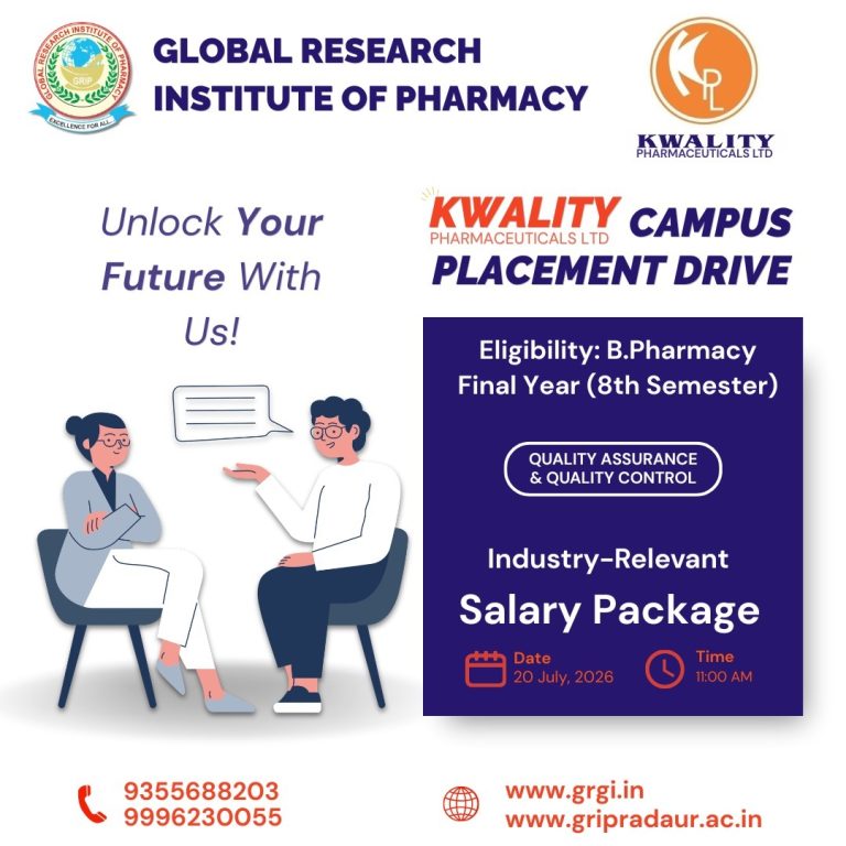 Campus Placement Drive | Global Research Institute of Pharmacy (GRIP)
