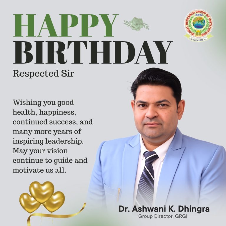 Happy Birthday to Our Respected Group Director, Dr. Ashwani K. Dhingra