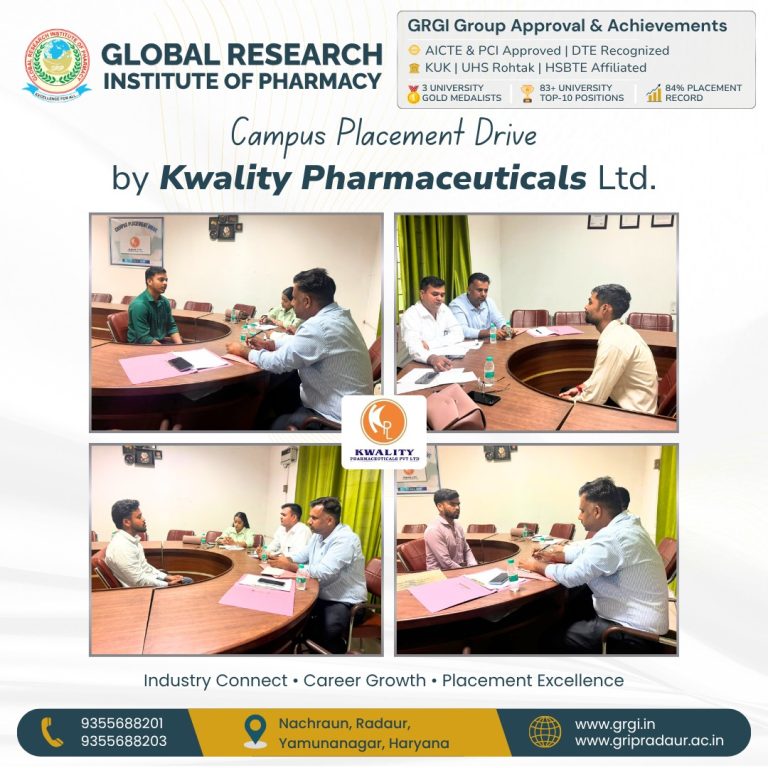 Campus Placement Drive by Kwality Pharmaceuticals Ltd. | GRIP Radaur